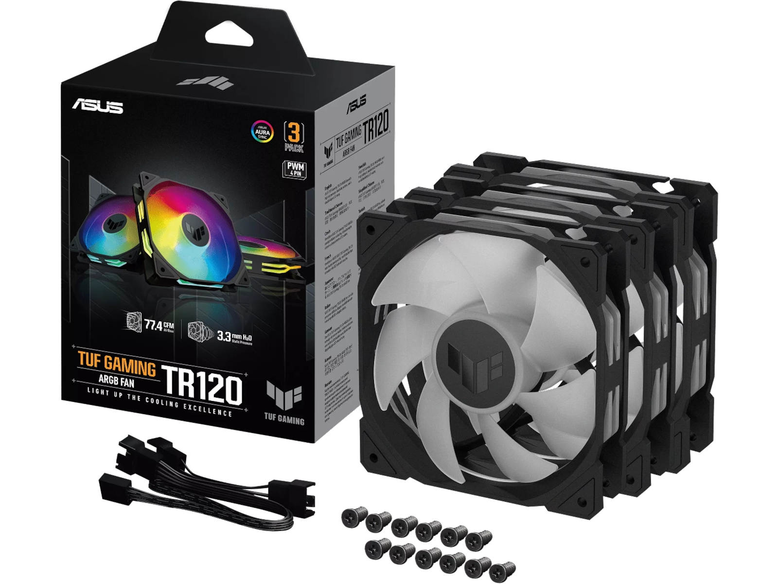 Asus TUF Gaming TR120 ARGB Ventilator 3pk (sort) Blæsere