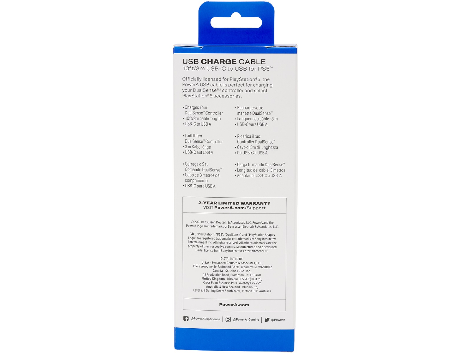 PowerA USB-C kabel til PS5 (sort/hvid) USB-kabler