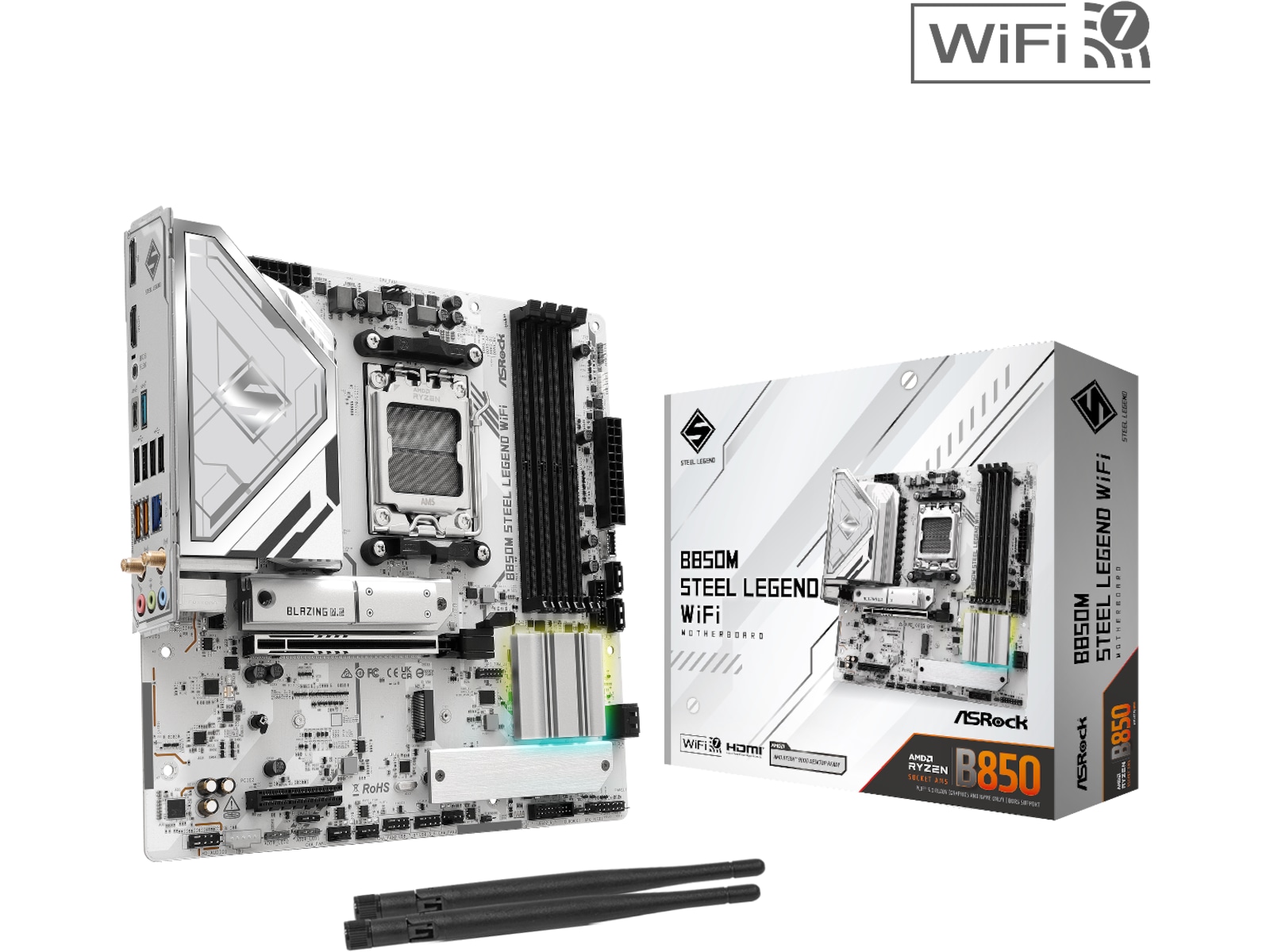 ASRock B850M Steel Legend WiFi Bundkort AMD Socket