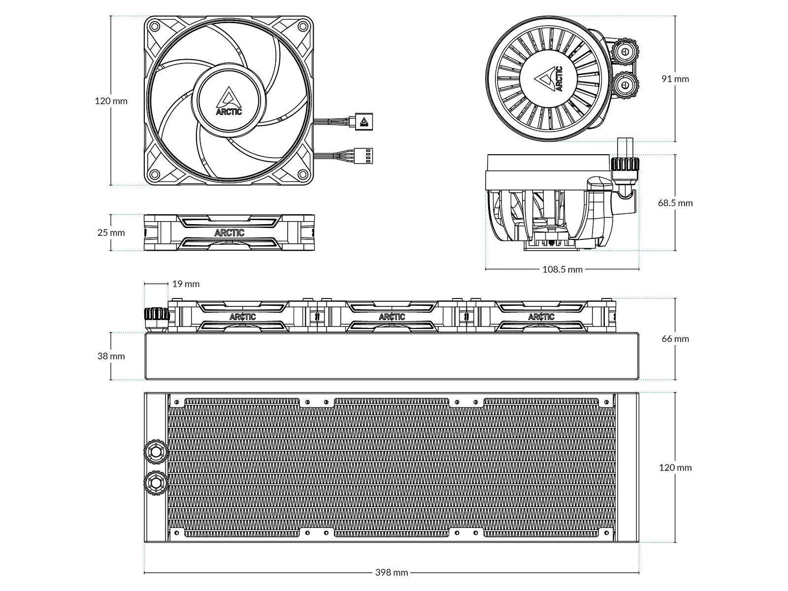 Arctic Liquid Freezer III Pro 360 Køler (sort) CPU - Vandkøling
