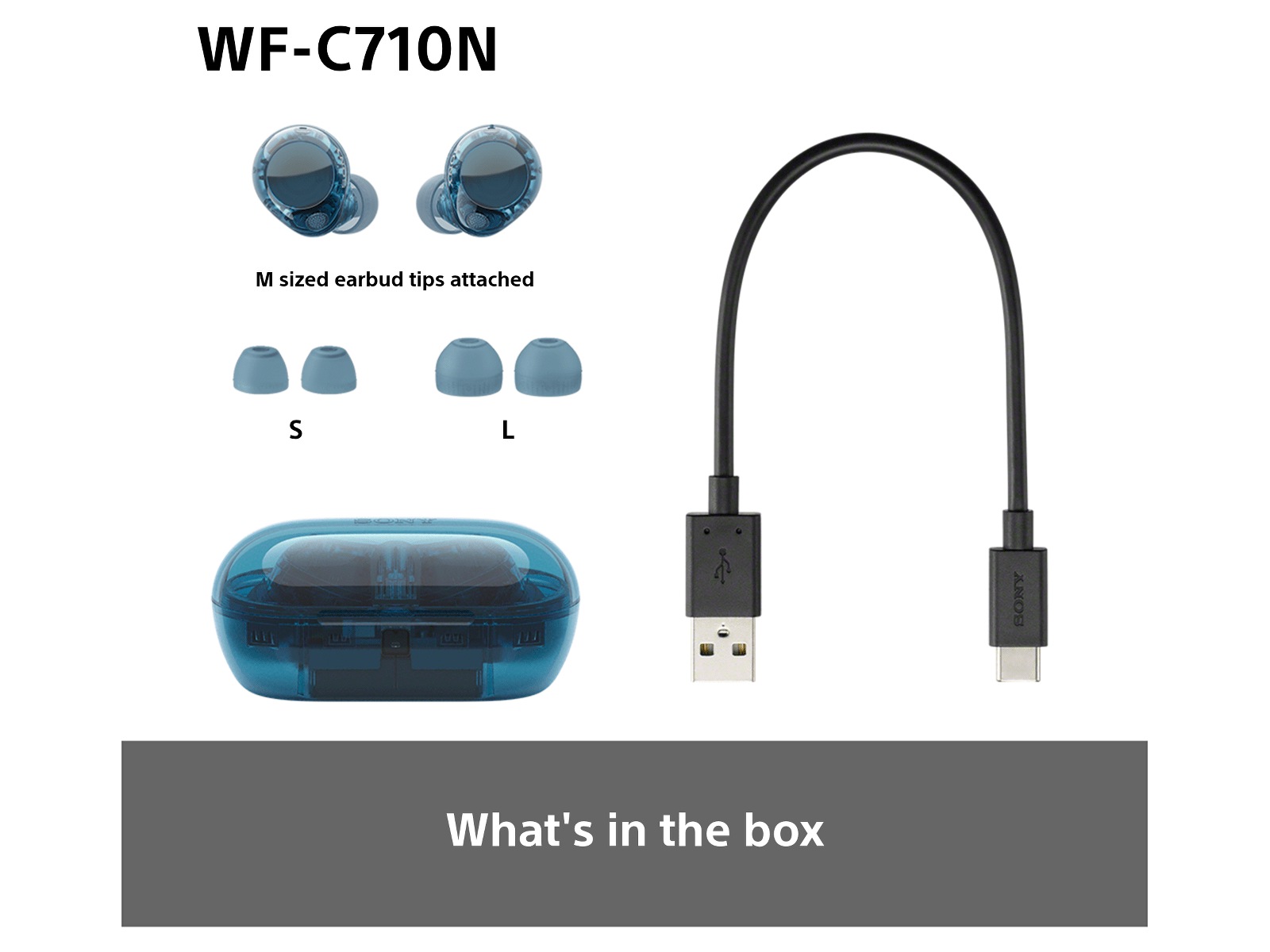 Sony WF-C710N Trådløse høretelefoner, Earbuds med mikrofon (blå) In-ear høretelefoner