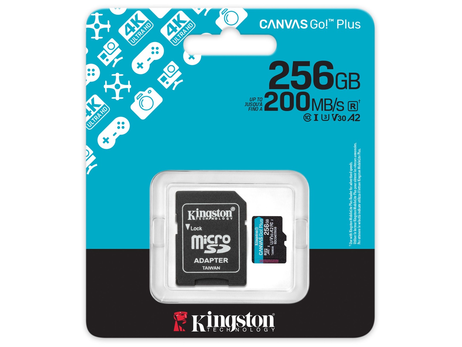 Kingston Canvas Go! Plus microSD 256GB Flash-hukommelse