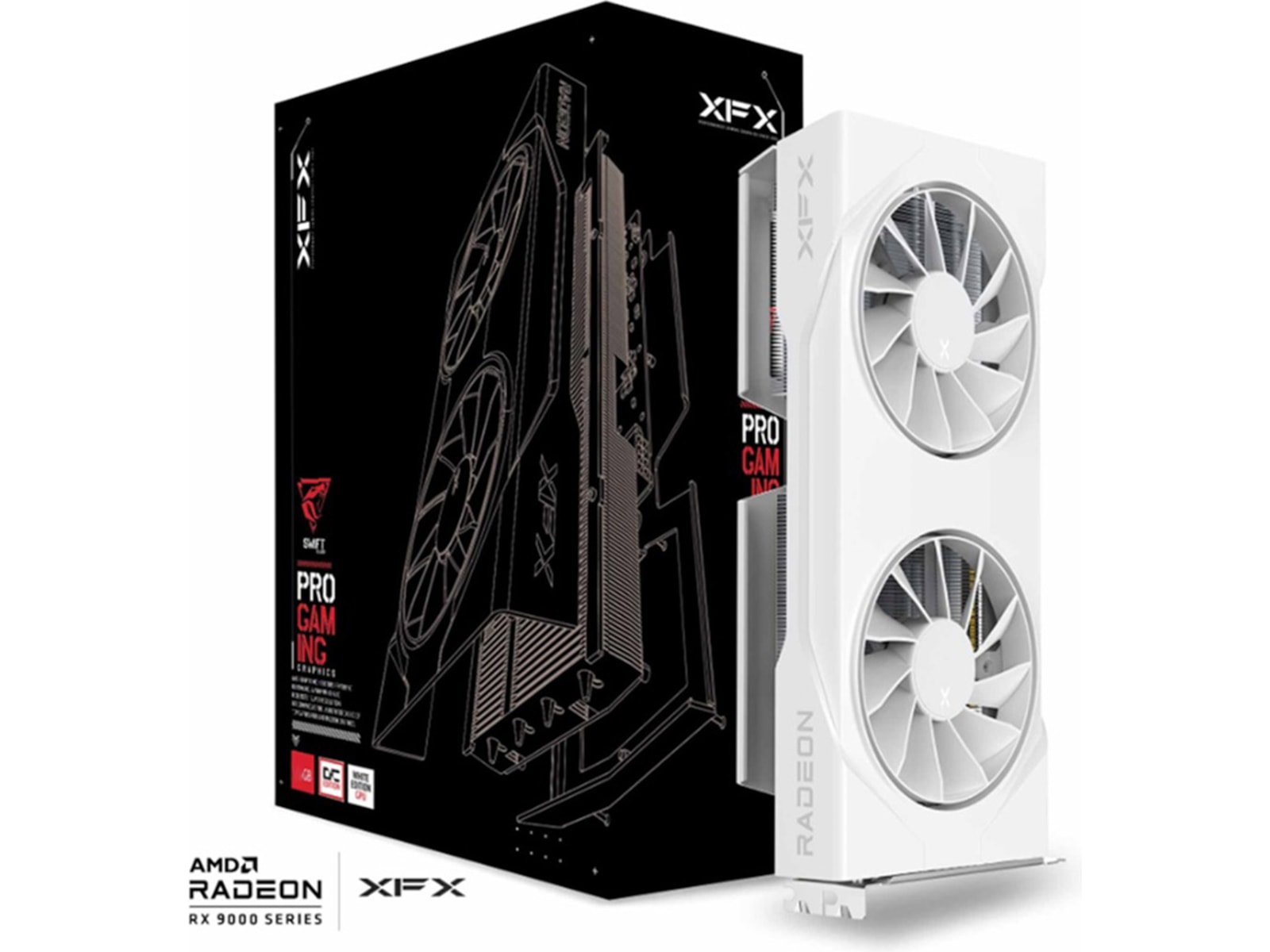 XFX Swift AMD Radeon RX 9060 XT OC Gaming (hvidt) Grafikkort