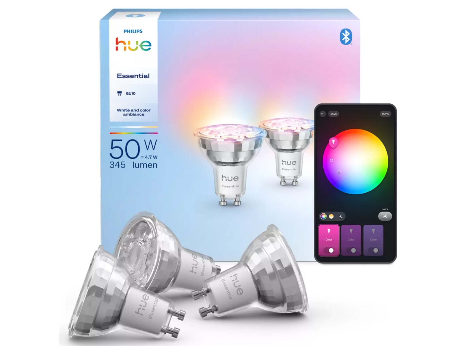 Philips Hue Essential GU10 pære spot (3-pak) LED-pærer & elpærer