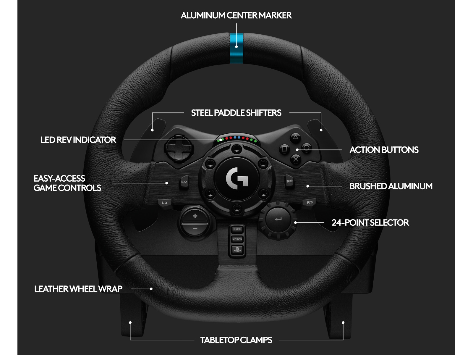 Logitech G923 Driving Force Racing PS4/PS5/PC Rat og pedaler