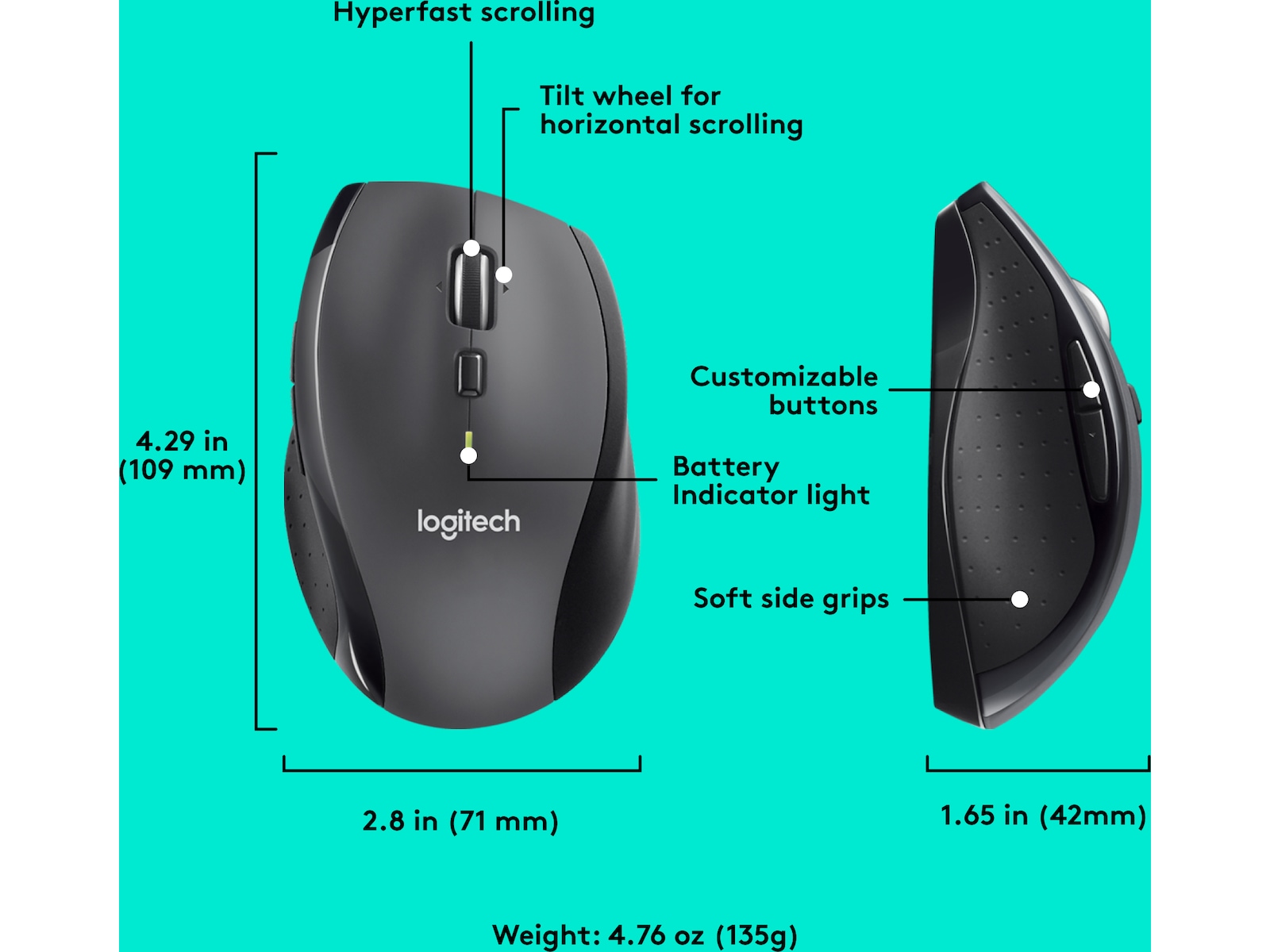 Logitech Marathon M705 trådløs Mouse Mus