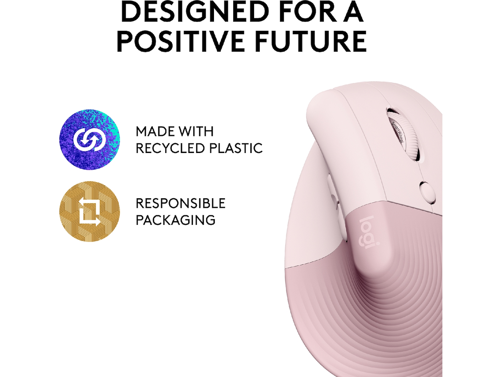 Logitech Lift Vertikal mus (dark rose) Mus