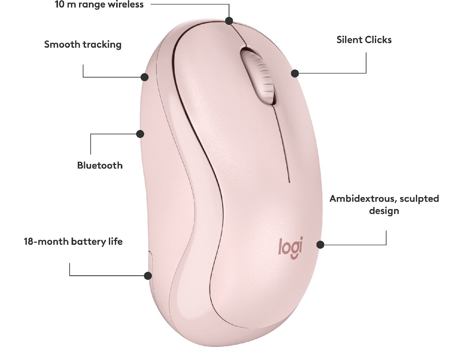 Logitech M240 Trådløs Mus (lyserød) Mus