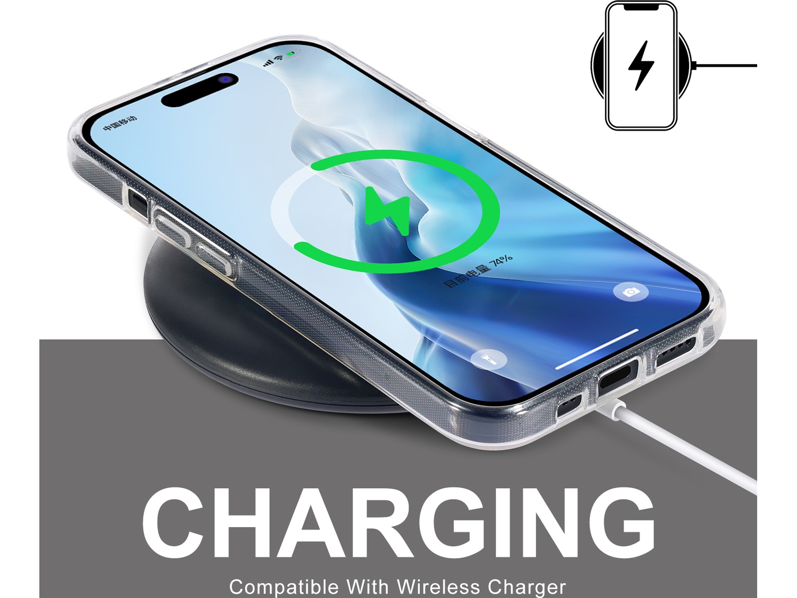 iiglo iPhone 15 / 14 Silikone cover (gennemsigtig) Mobilcover