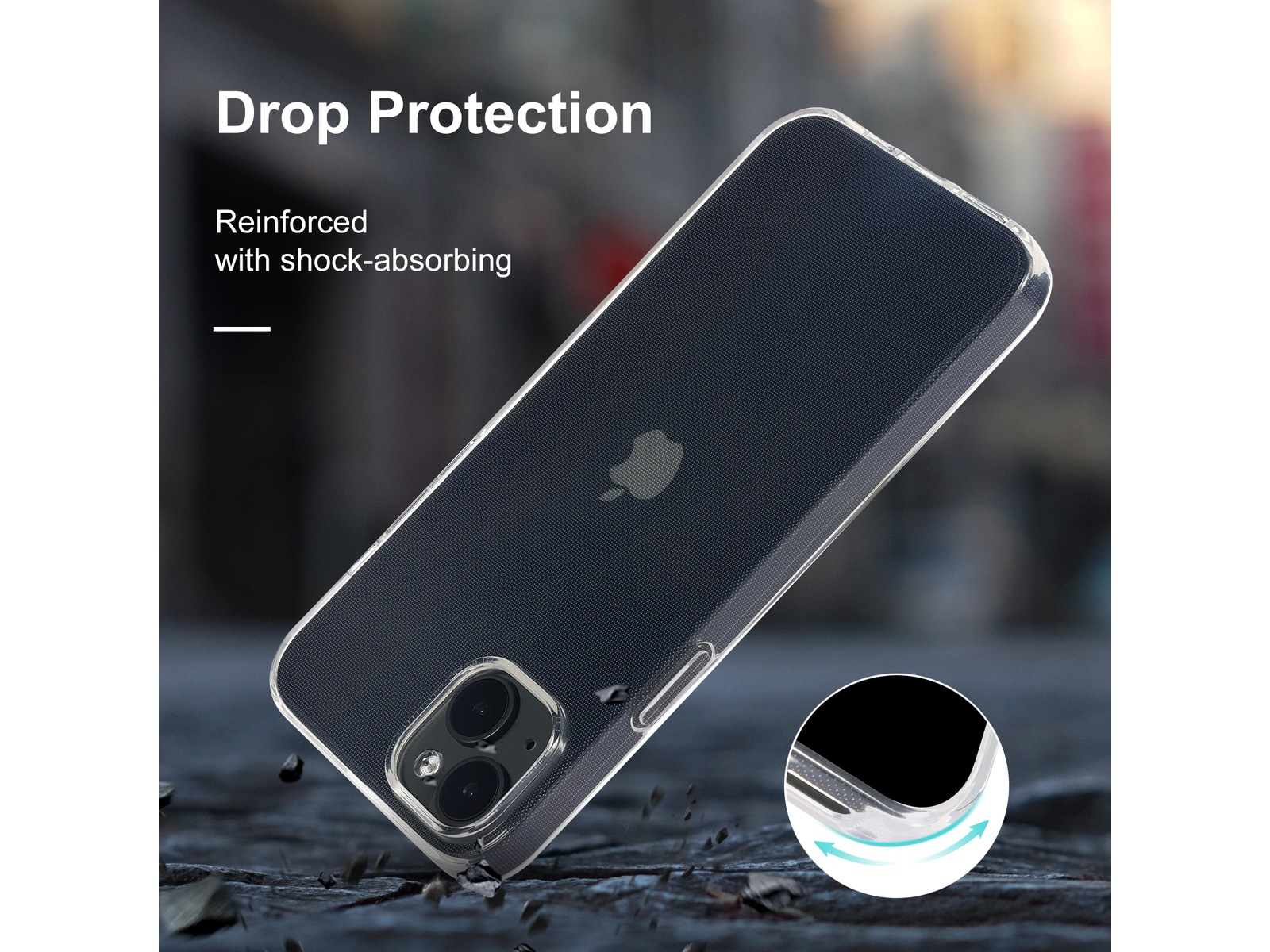 iiglo iPhone 15 Plus Silikone cover (gennemsigtig) Mobilcover