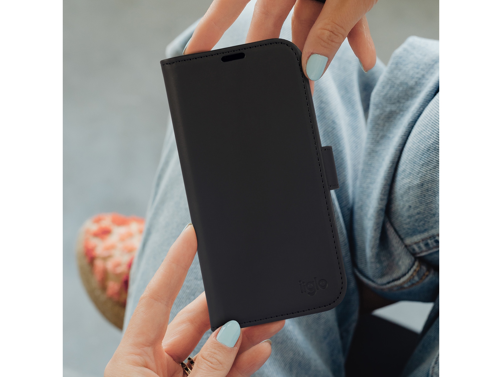 iiglo iPhone 15 / 14 Wallet cover (sort) Mobilcover