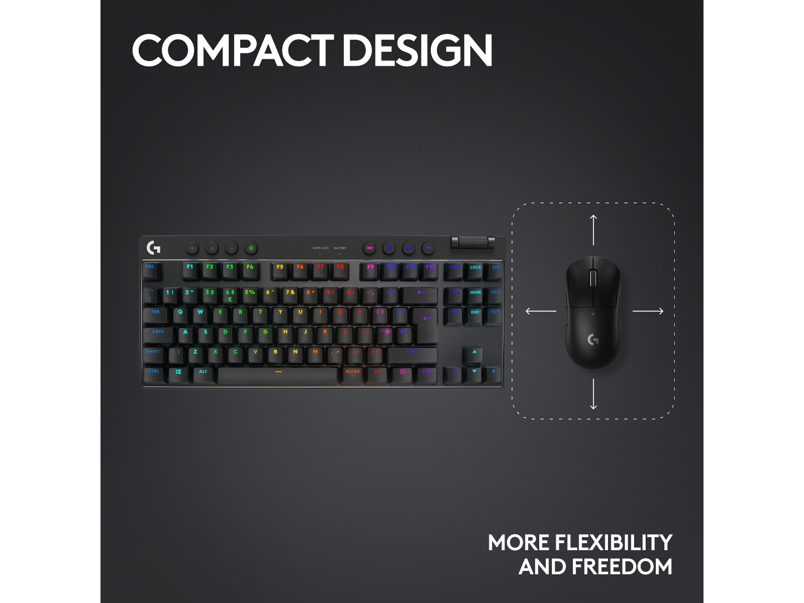 Logitech G Pro X TKL Lightspeed Trådløst Gaming tastatur (sort) Gamingkeyboard