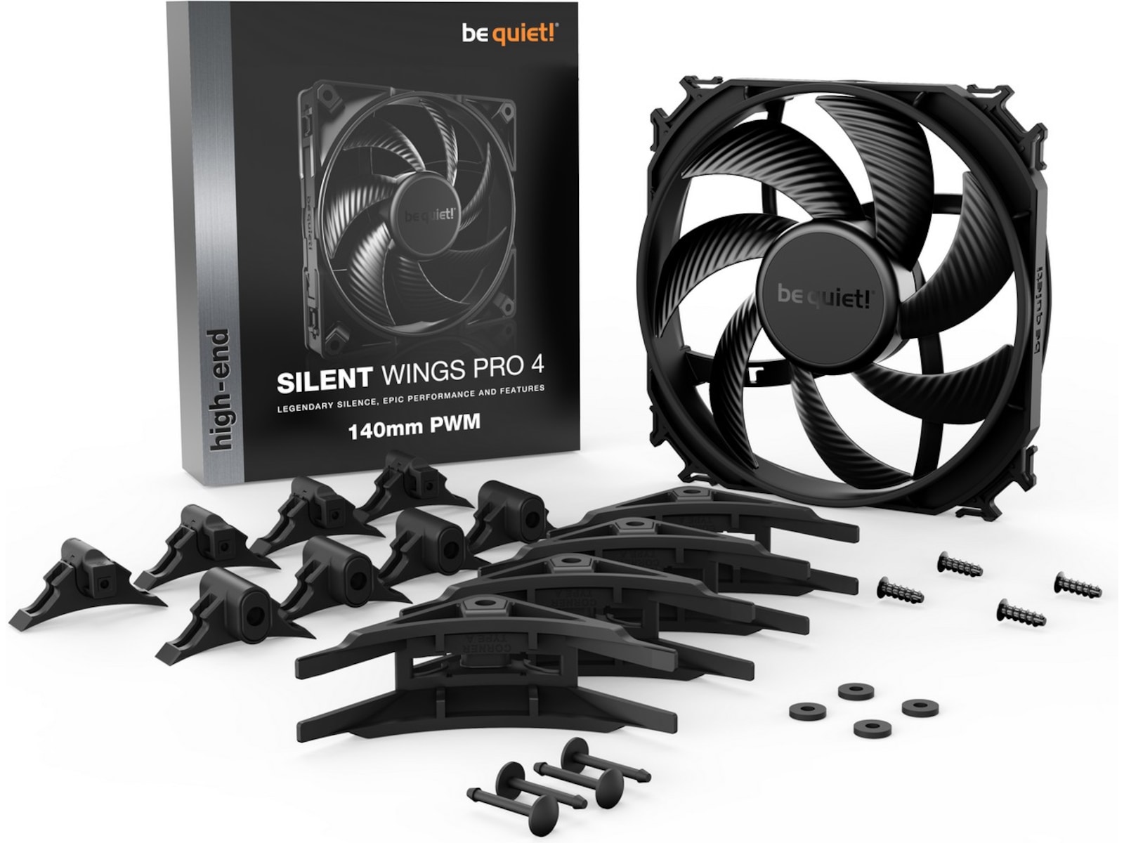 be quiet! Silent Wings Pro 4 140mm PWM Blæser (sort) Blæsere