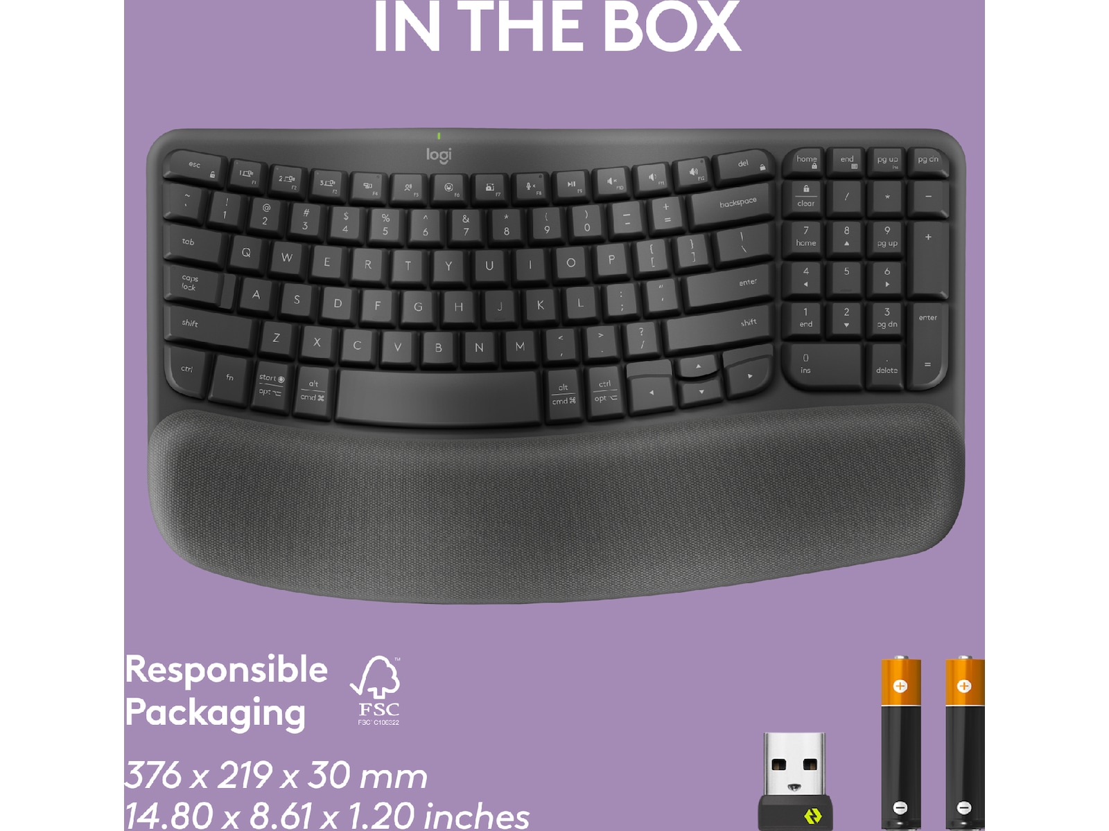 Logitech Wave Keys trådløst tastatur (grafit) Keyboards