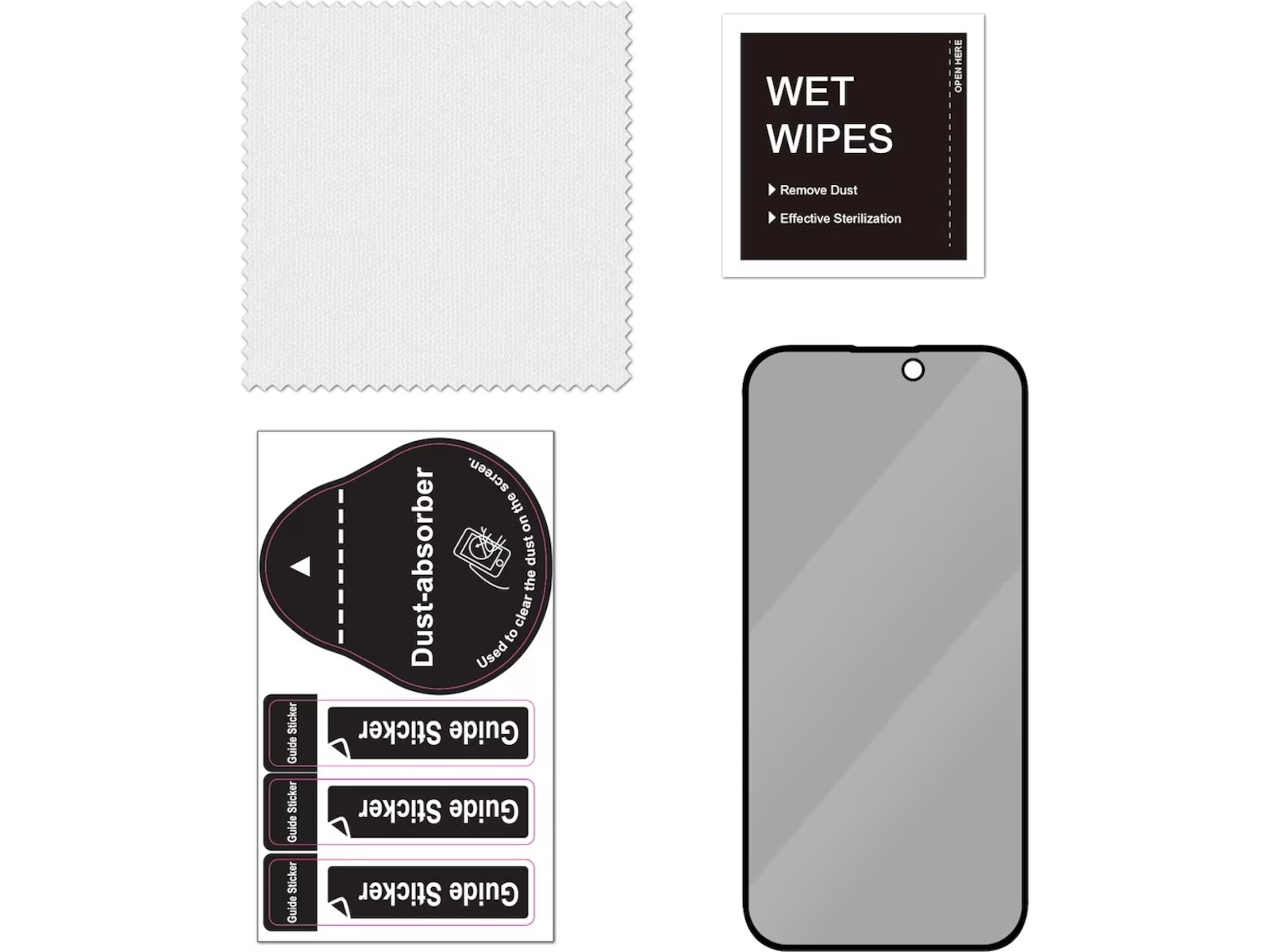 iiglo iPhone 16 Plus / 15 Plus 3D Privacy Skærmbeskytter Skærmbeskyttelse mobiltelefon