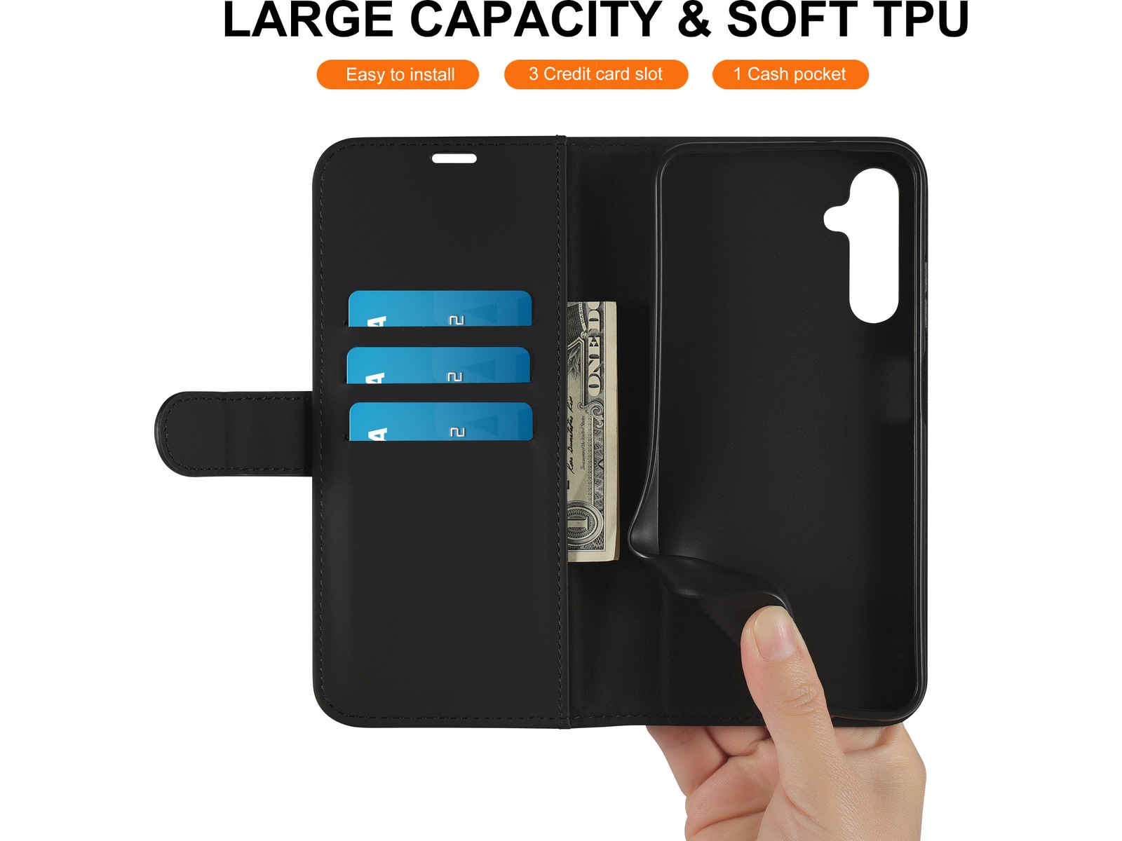 iiglo Galaxy A05S Wallet cover (sort) Mobilcover