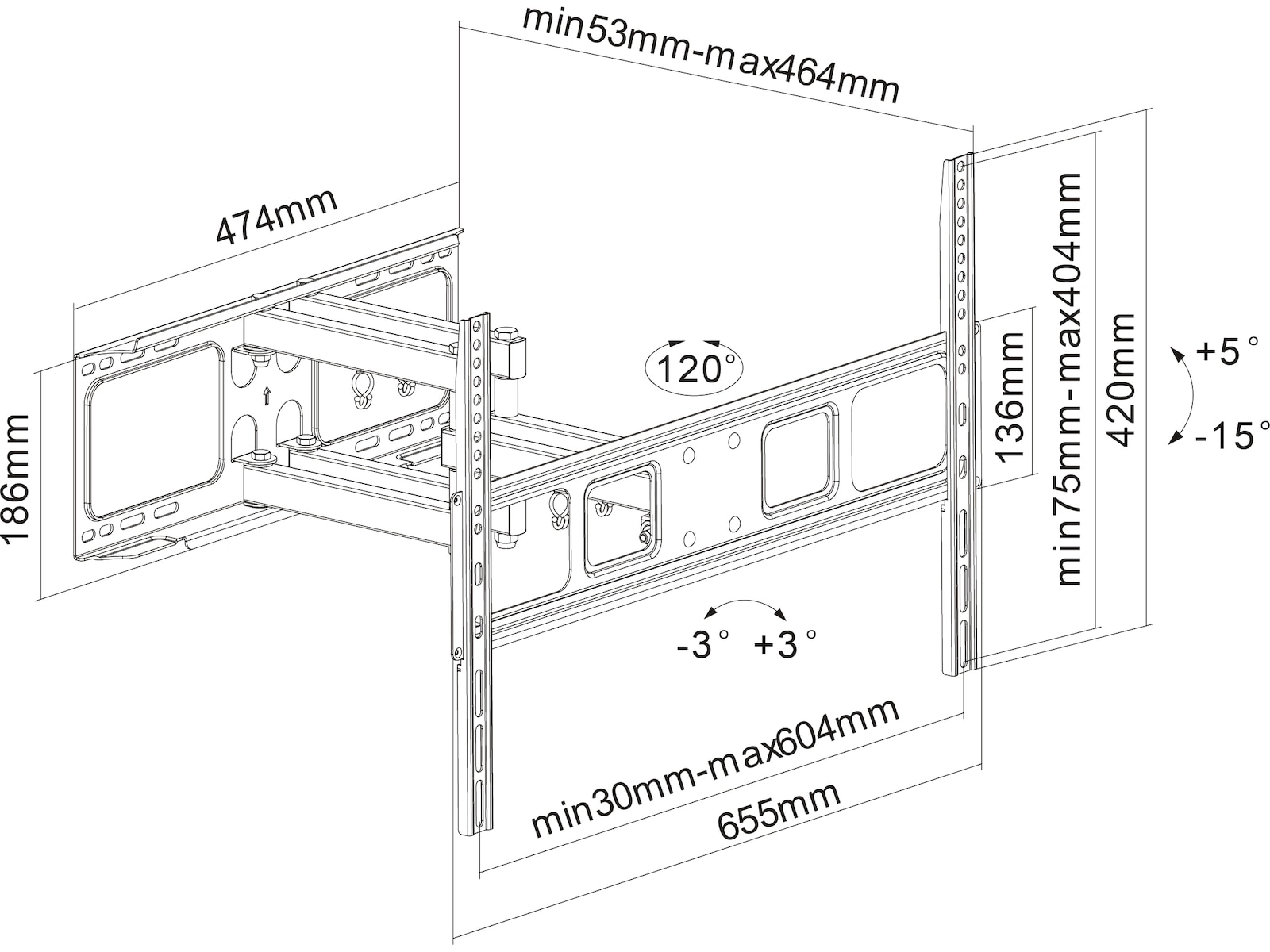Andersson WMA 3.9 vægophæng TV tilt 37-70" TV-ophæng & stativ