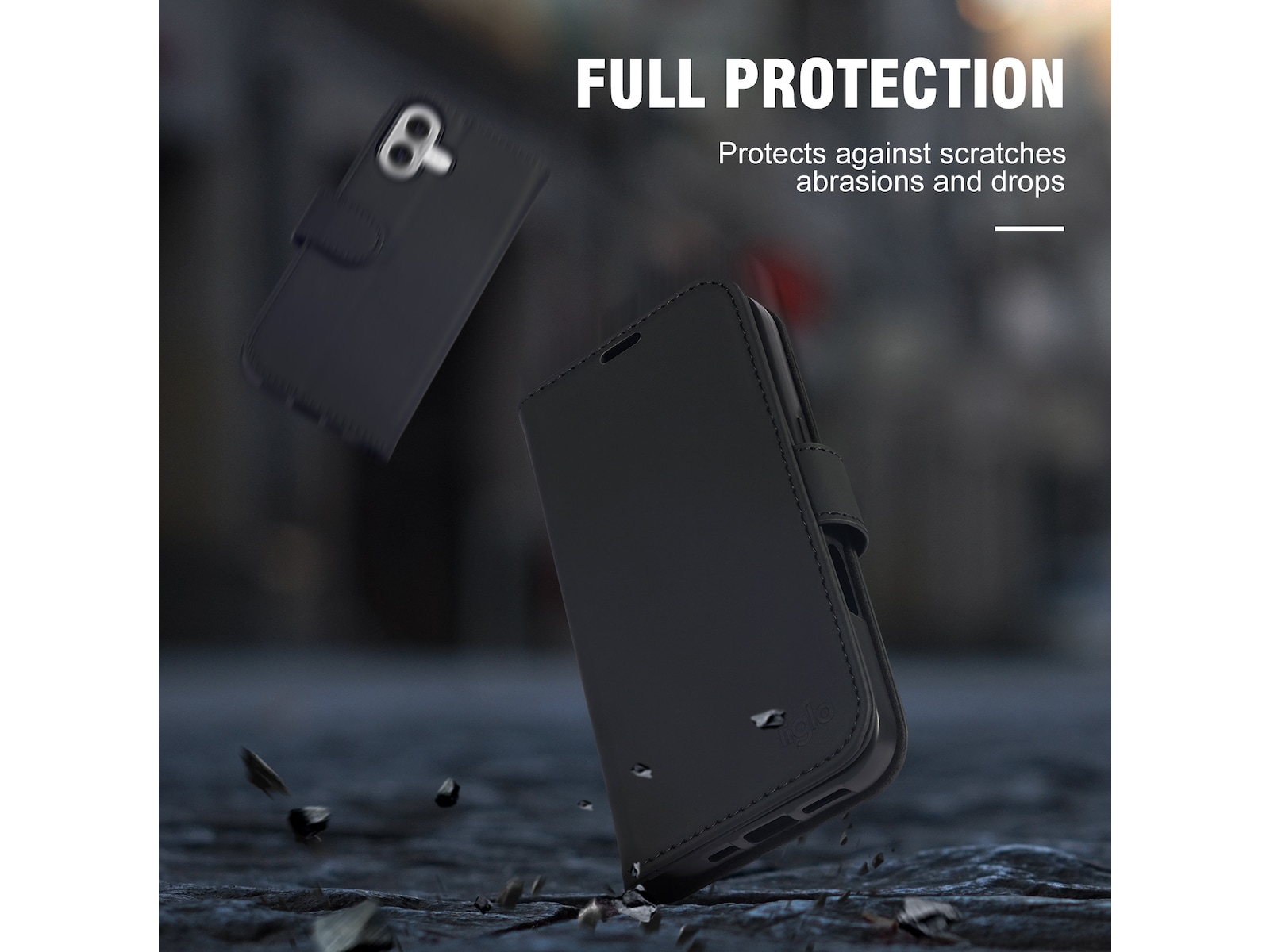 iiglo iPhone 16 Plus Wallet cover (sort) Mobilcover