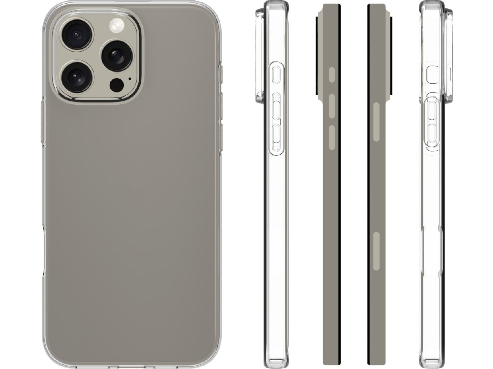 iiglo iPhone 16 Pro Max Silikone cover (gennemsigtig) Mobilcover