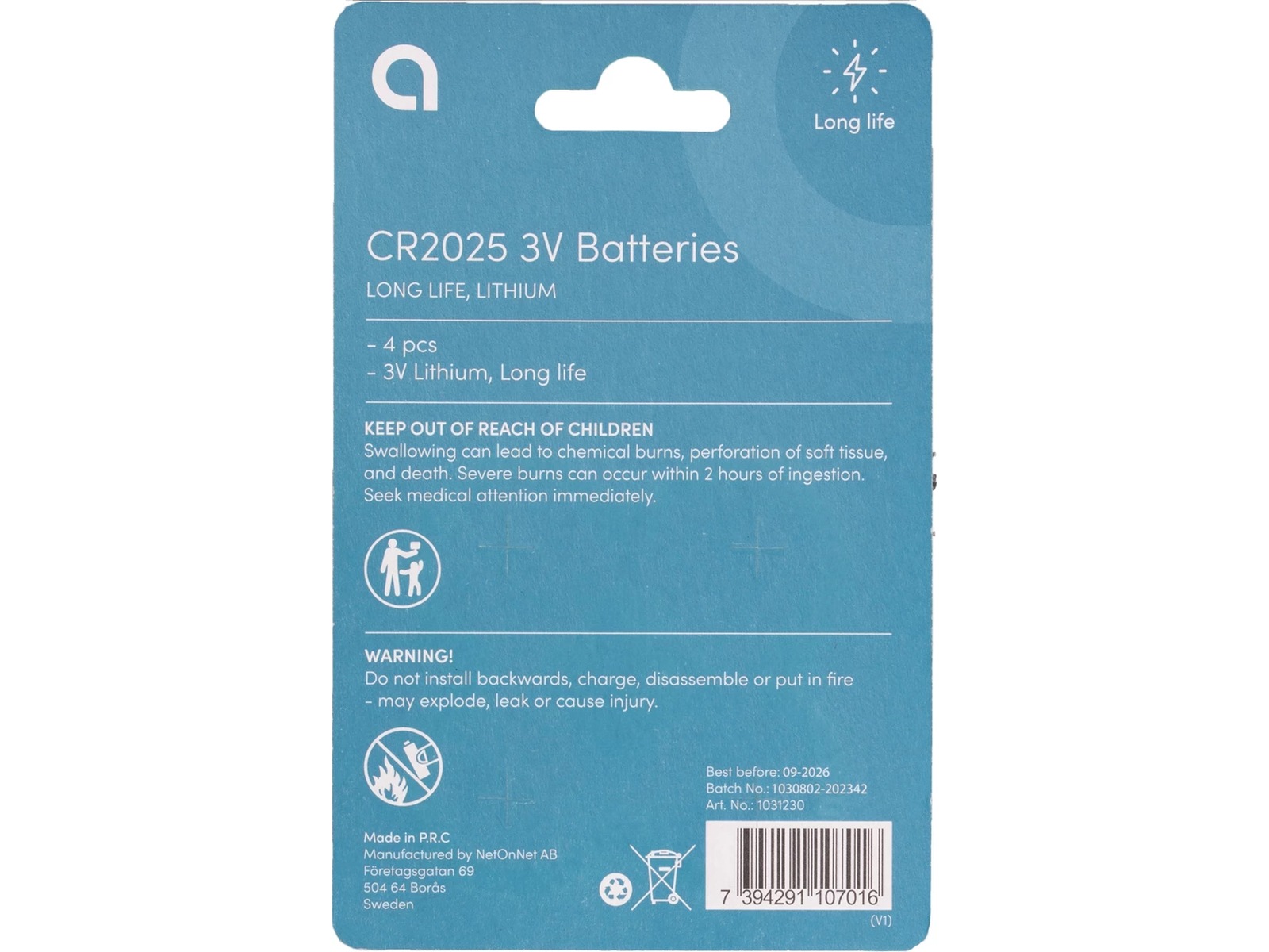 4-pk knapcellebatterier Generelle batterier