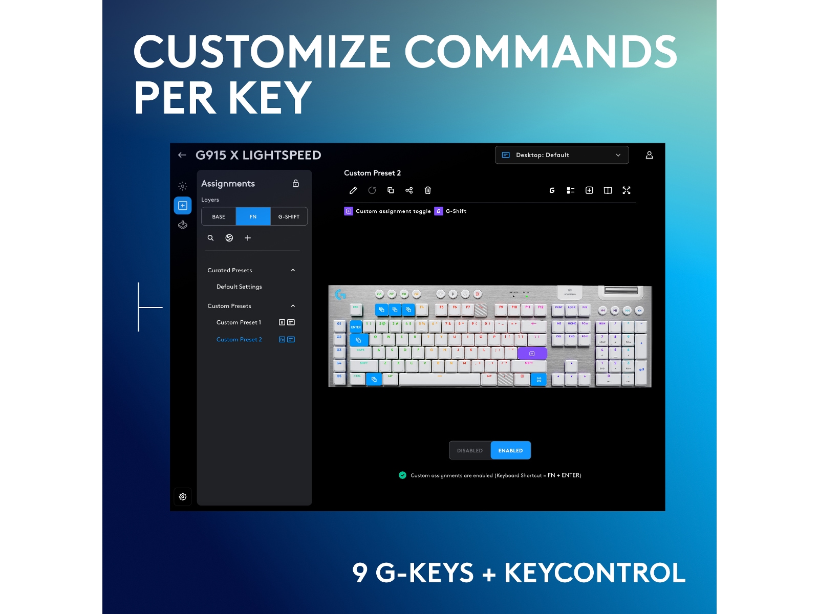 Logitech G915 X Lightspeed Trådløst Gamingtastatur (hvidt) Gamingkeyboard