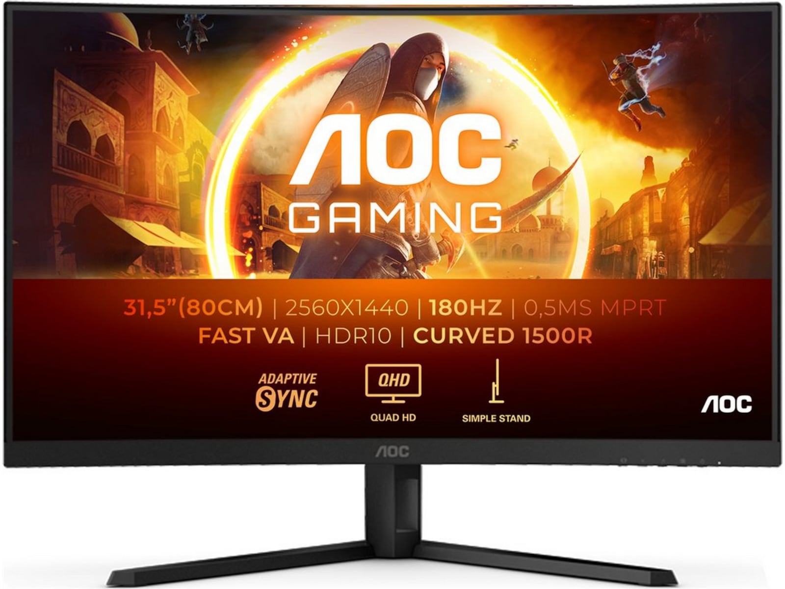 AOC 32" curved gamingskærm CQ32G4VE Gamingskærme