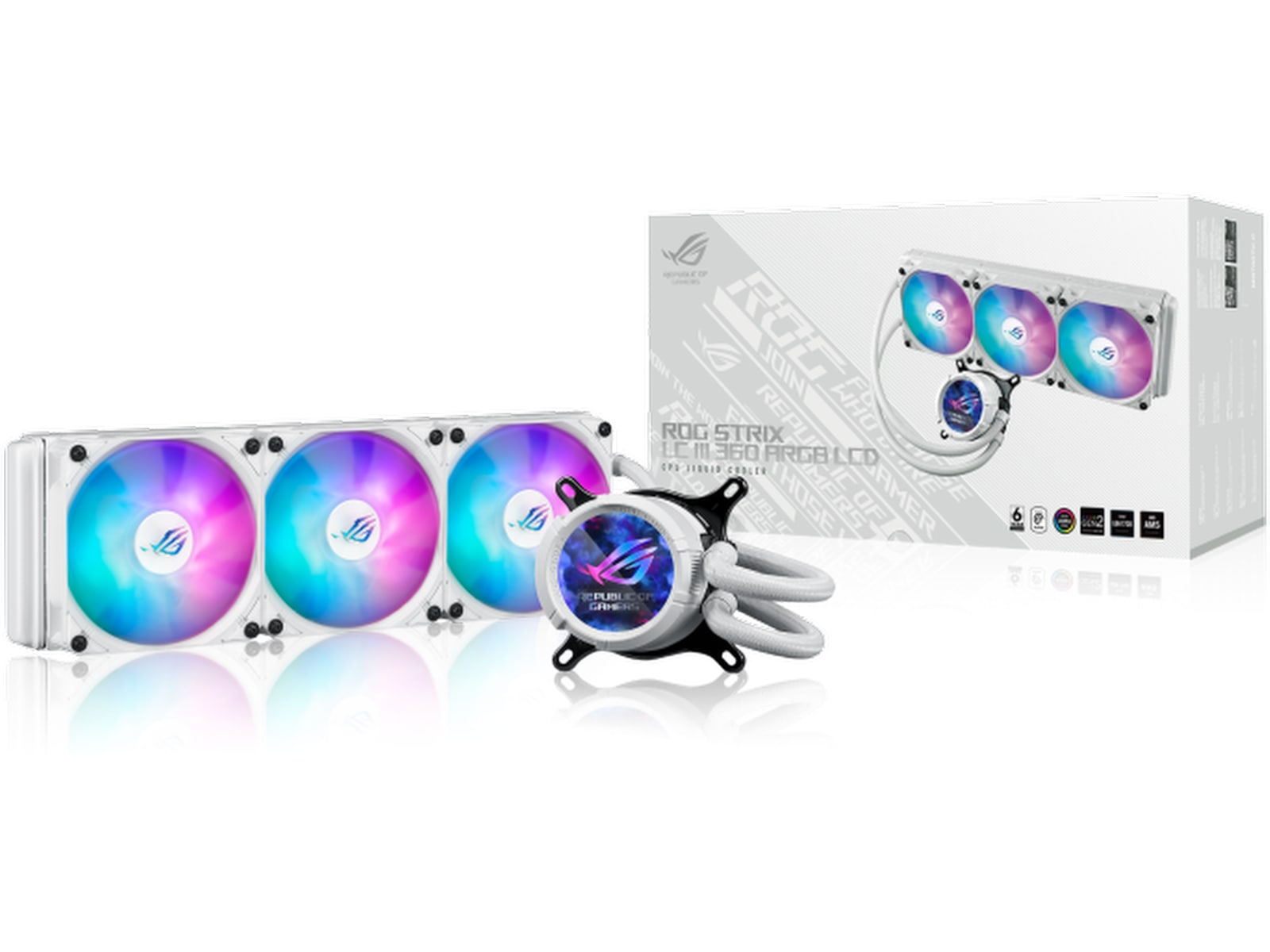 Asus ROG Strix LC III 360 ARGB LCD Køler (hvidt) CPU - Vandkøling