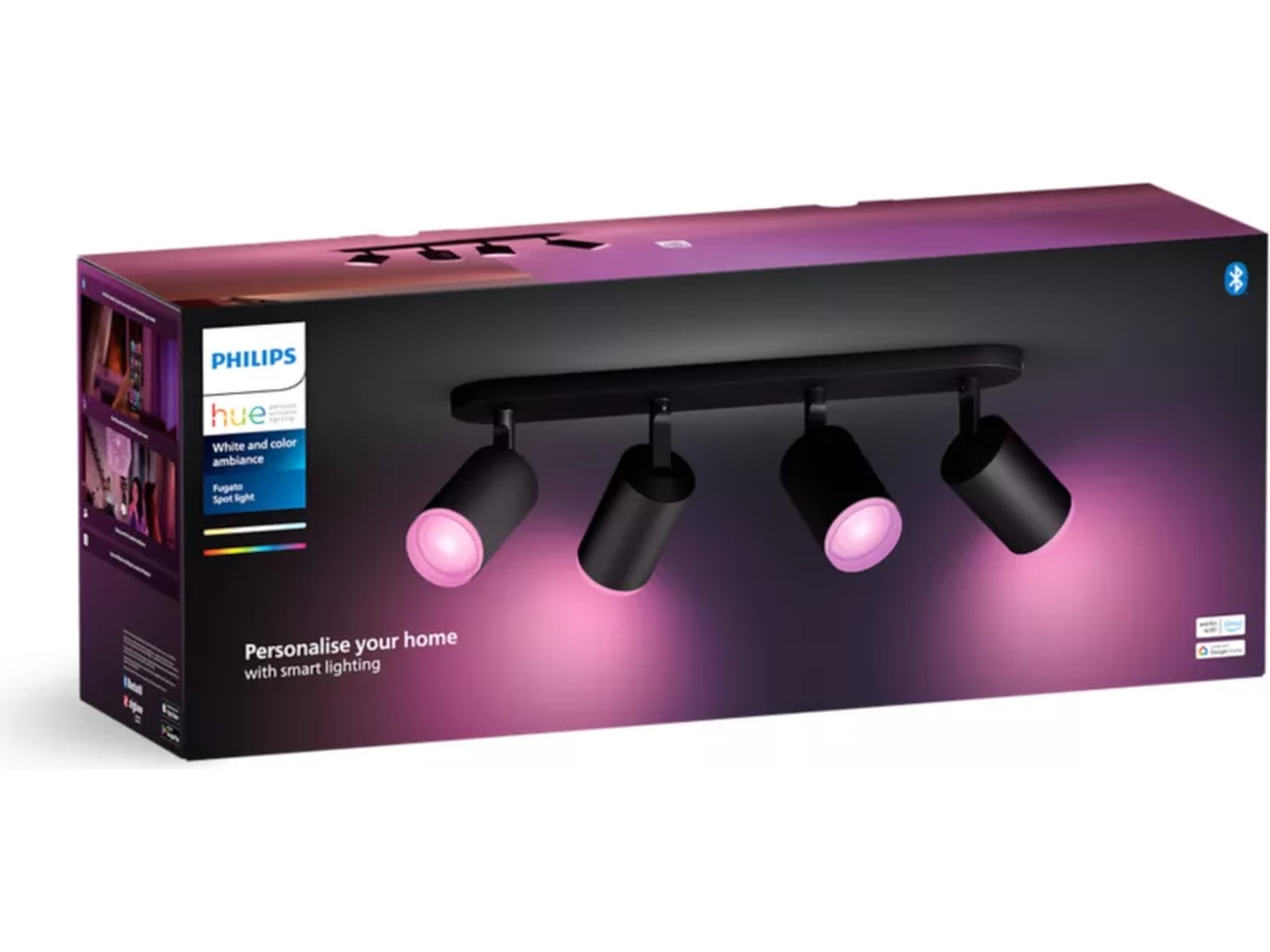 Philips Hue Fugato med fire spots (sort) Loftlampe