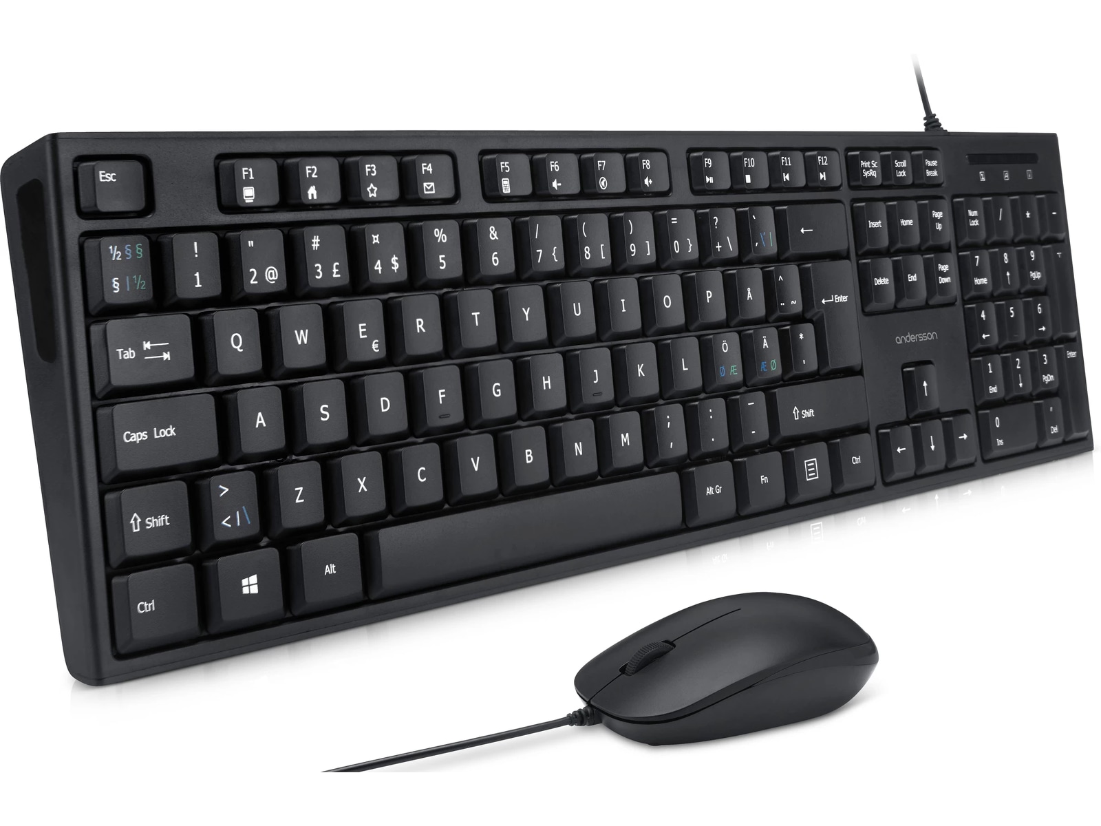 Andersson tastatur og mus Mus & keyboards -kombinasjonspakker