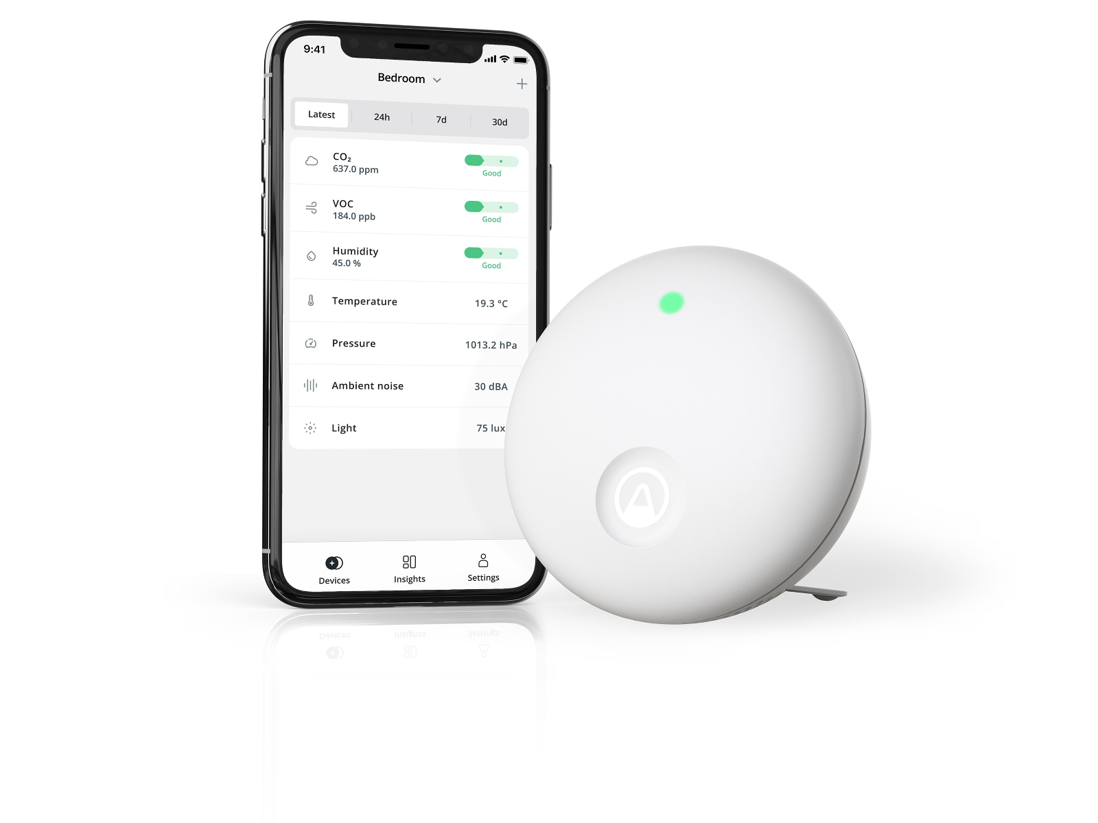 Airthings Wave Enhance luftkvalitetsmonitor Luftkvalitetsmålere
