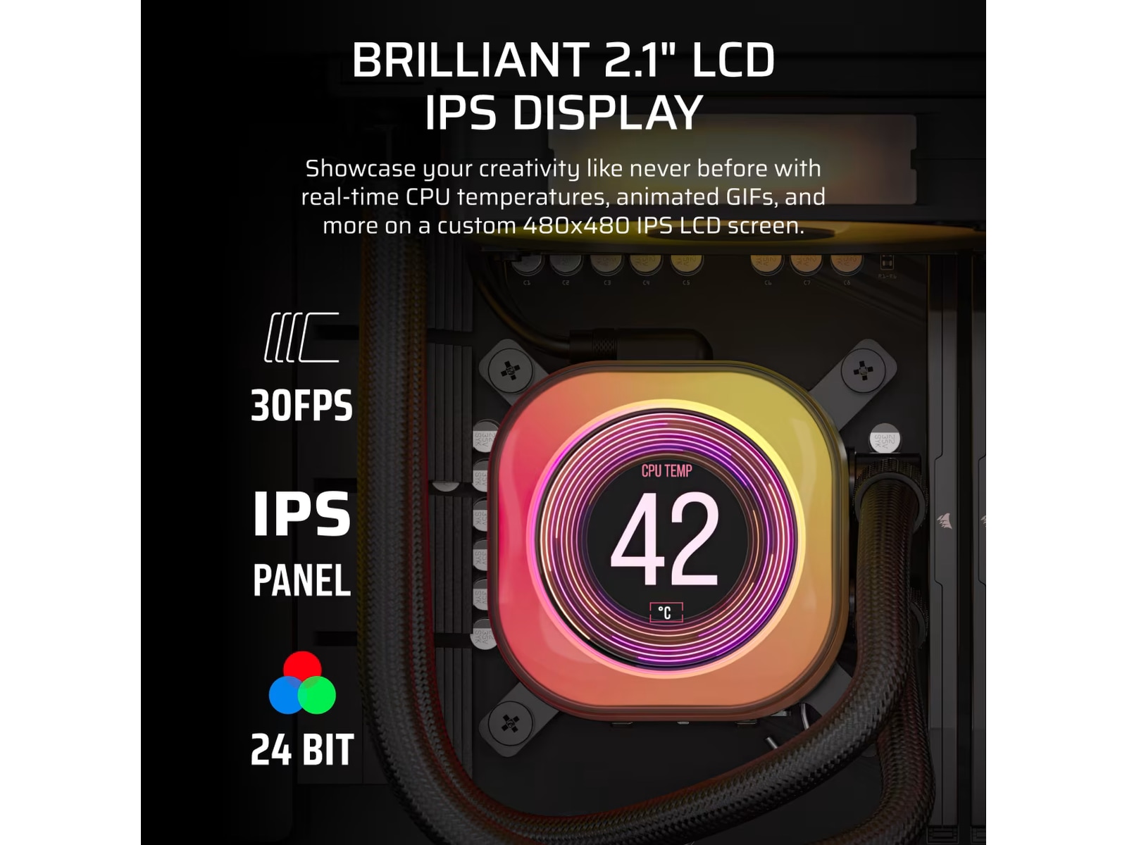 Corsair iCUE LINK TITAN 360 RX LCD AIO Køler (sort) CPU - Vandkøling