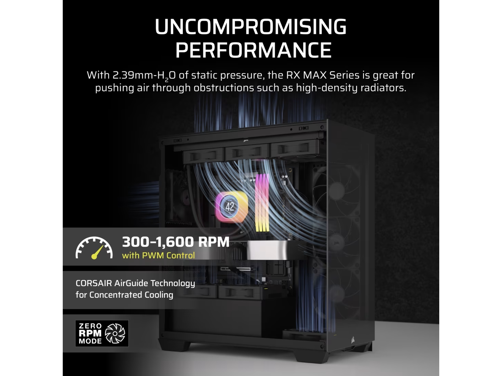 Corsair iCUE LINK RX140 MAX Ventilator (sort) Blæsere