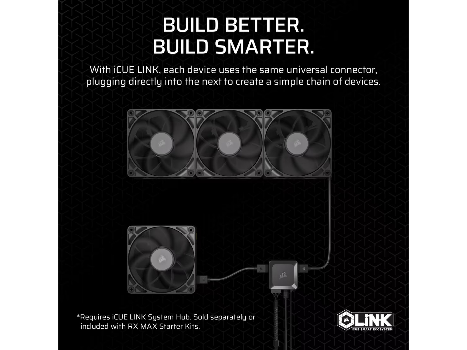 Corsair iCUE LINK RX140 MAX Ventilator (sort) Blæsere