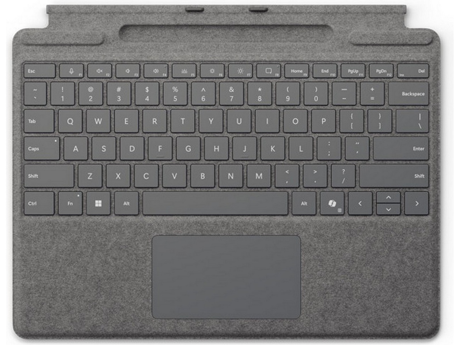 Microsoft Surface Pro-tastatur med penneopbevaring (platin) Tastatur og stylus