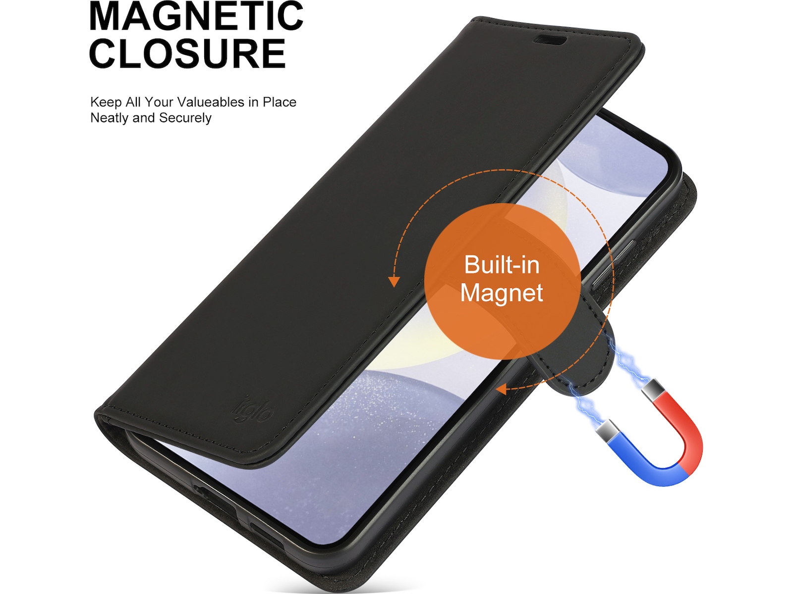 iiglo Galaxy S25+ Wallet cover (sort) Mobilcover