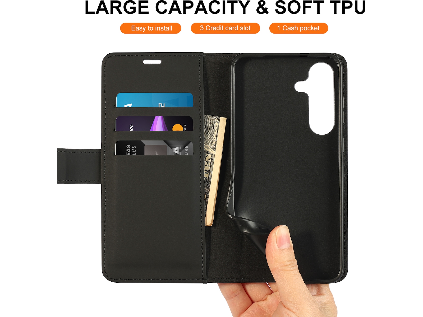 iiglo Galaxy S25+ Wallet cover (sort) Mobilcover