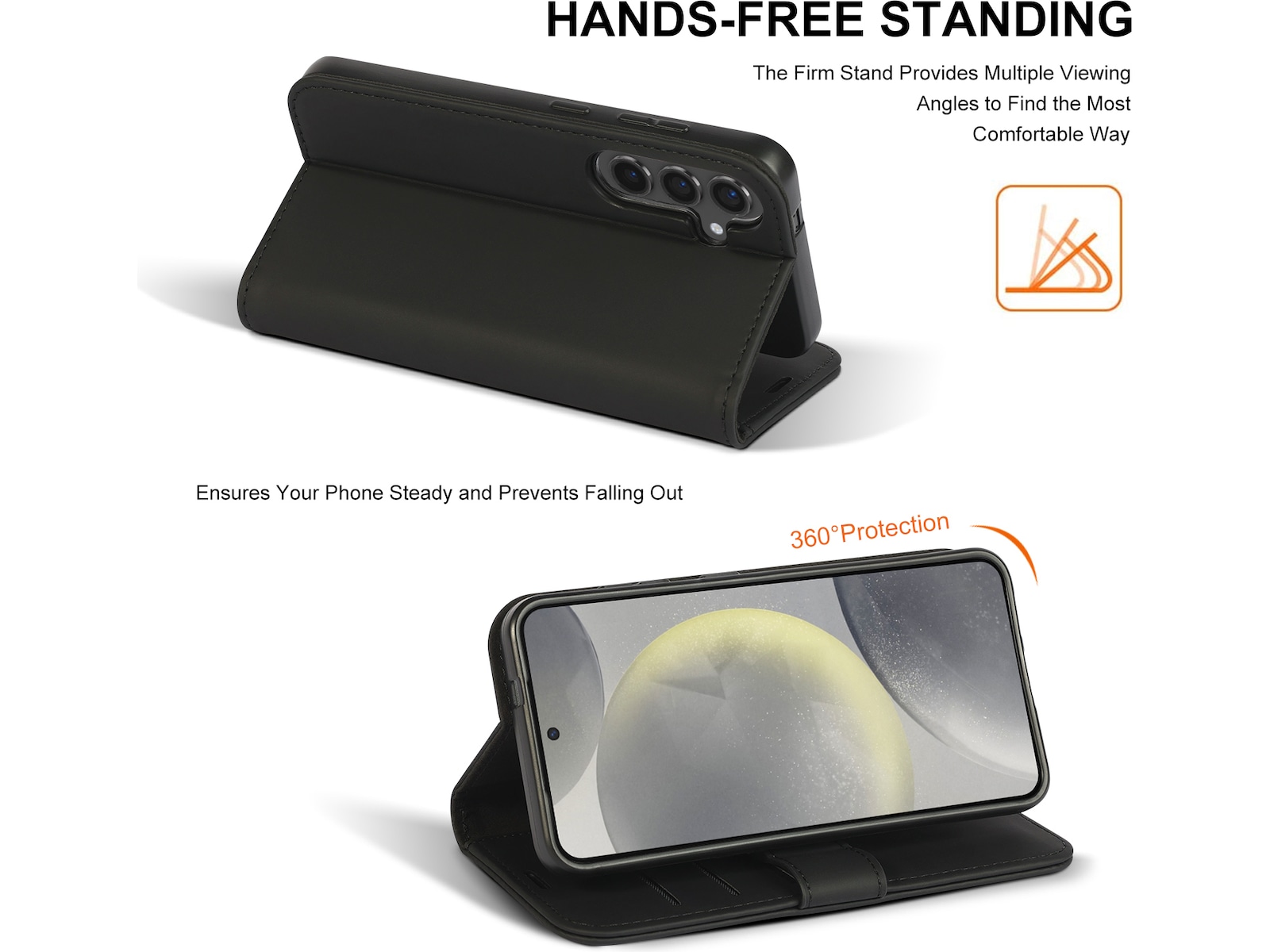 iiglo Galaxy S25 Wallet cover (sort) Mobilcover