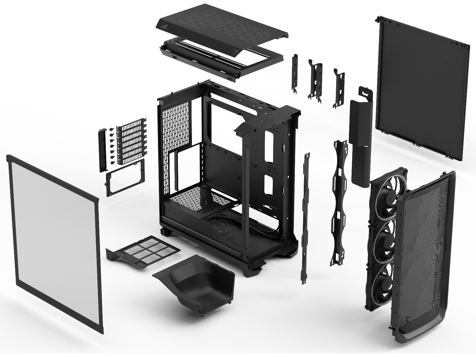 Fractal Meshify 3 RGB TG Light Tint Mid Tower (sort) Midi Tower