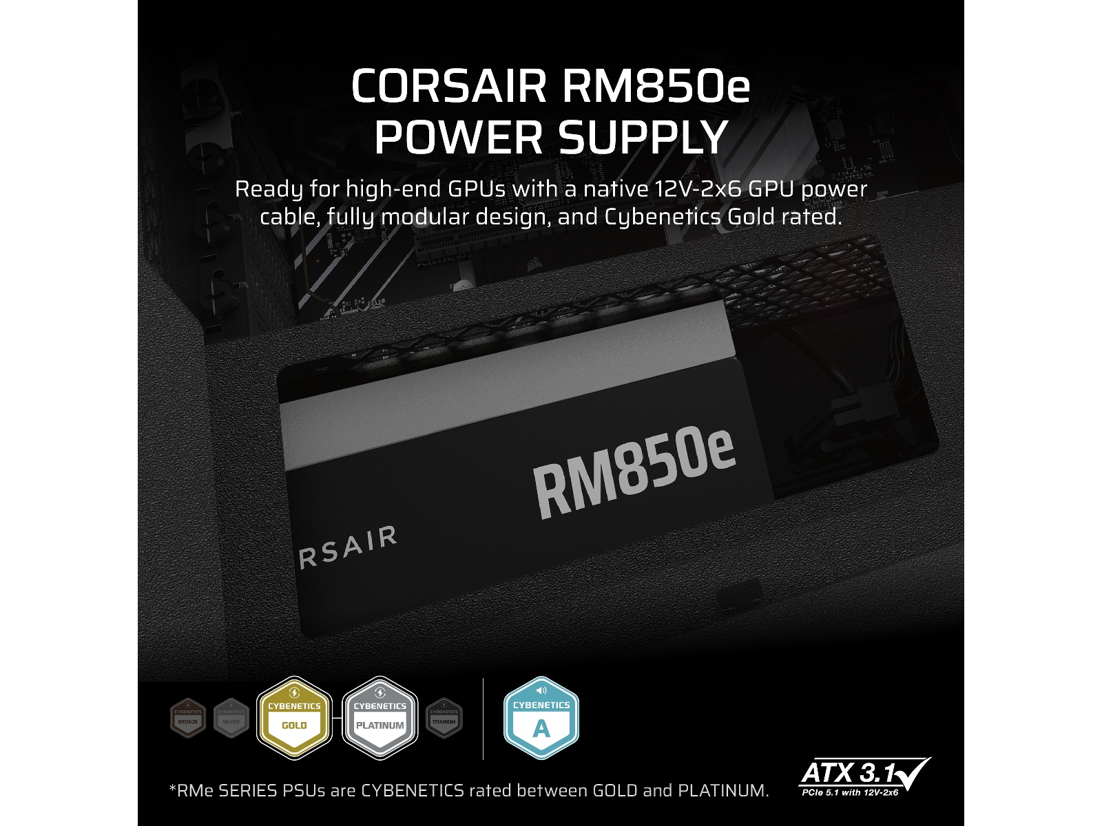 Corsair RMe Series RM850e PSU (sort) Strømforsyninger