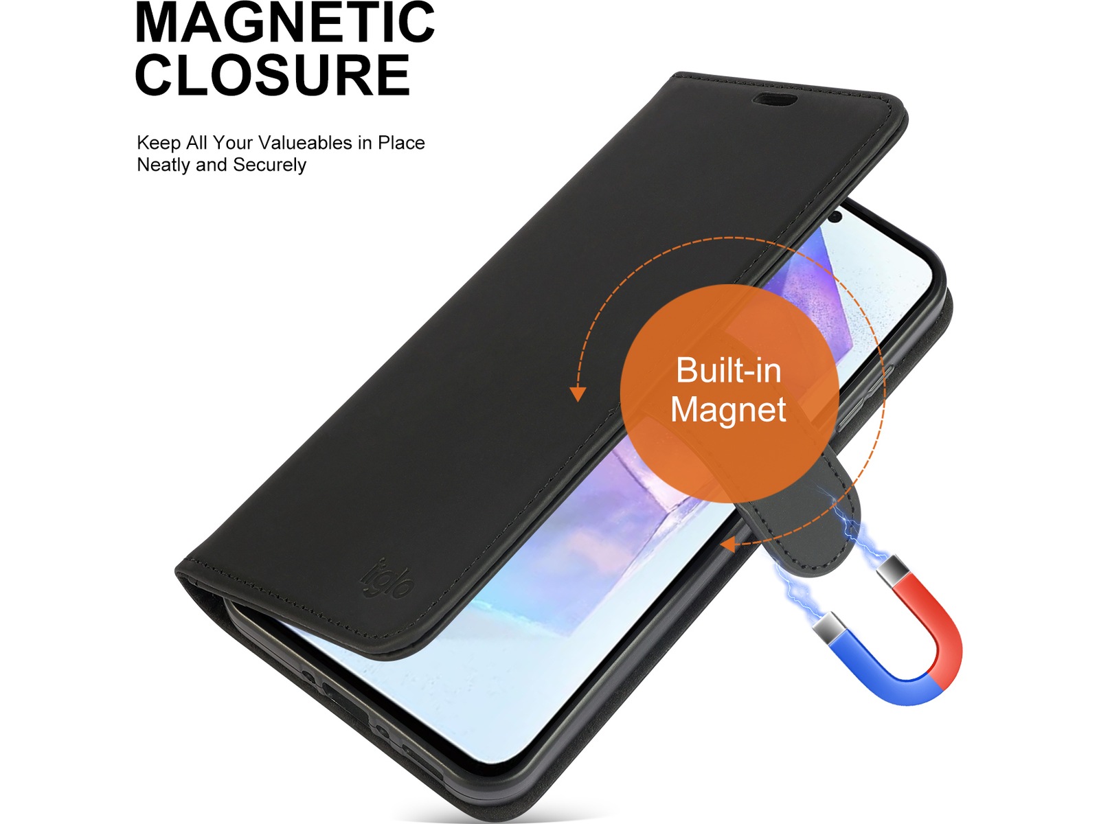 iiglo Galaxy A56 Wallet cover (sort) Mobilcover