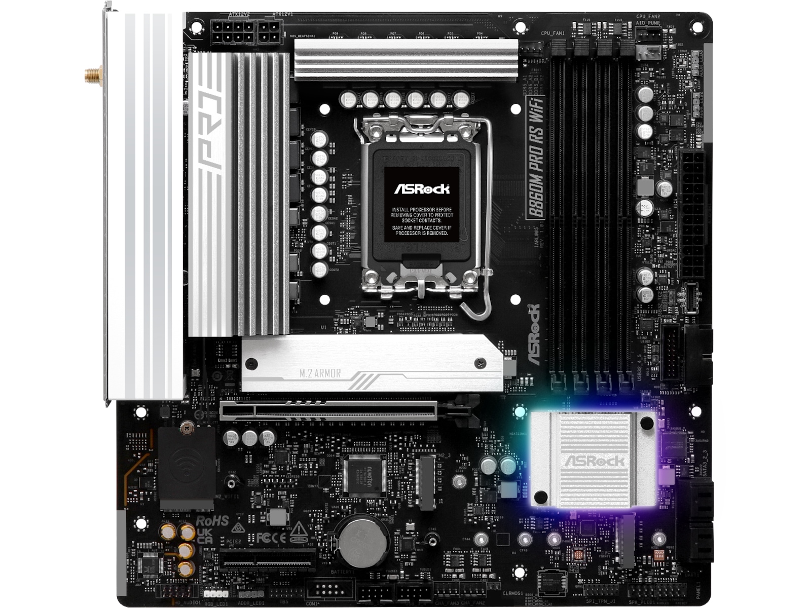 ASRock B860M Pro RS WiFi Bundkort Intel Socket