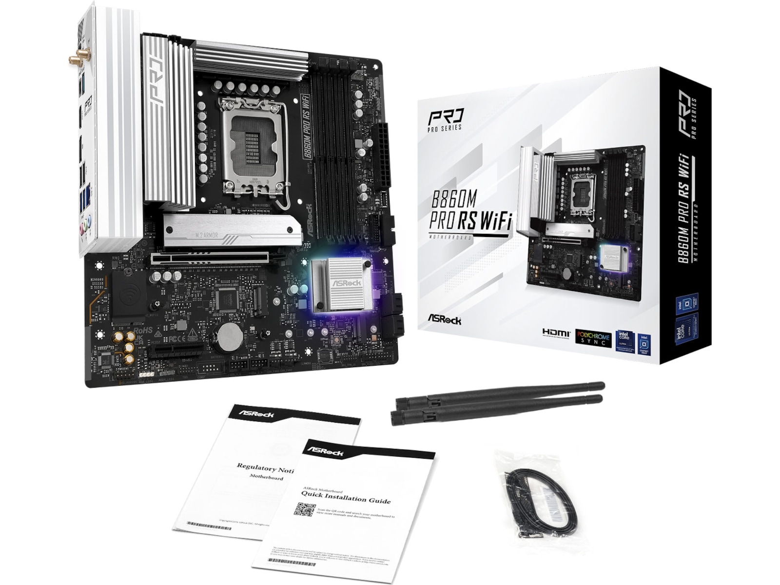 ASRock B860M Pro RS WiFi Bundkort Intel Socket