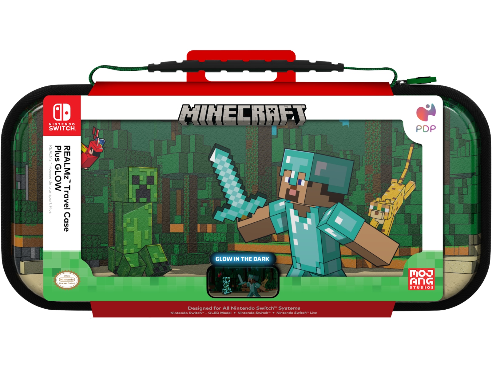 PDP NSW Travel Case Plus GLOW (minecraft forest battle) Tilbehør til spilkonsoller