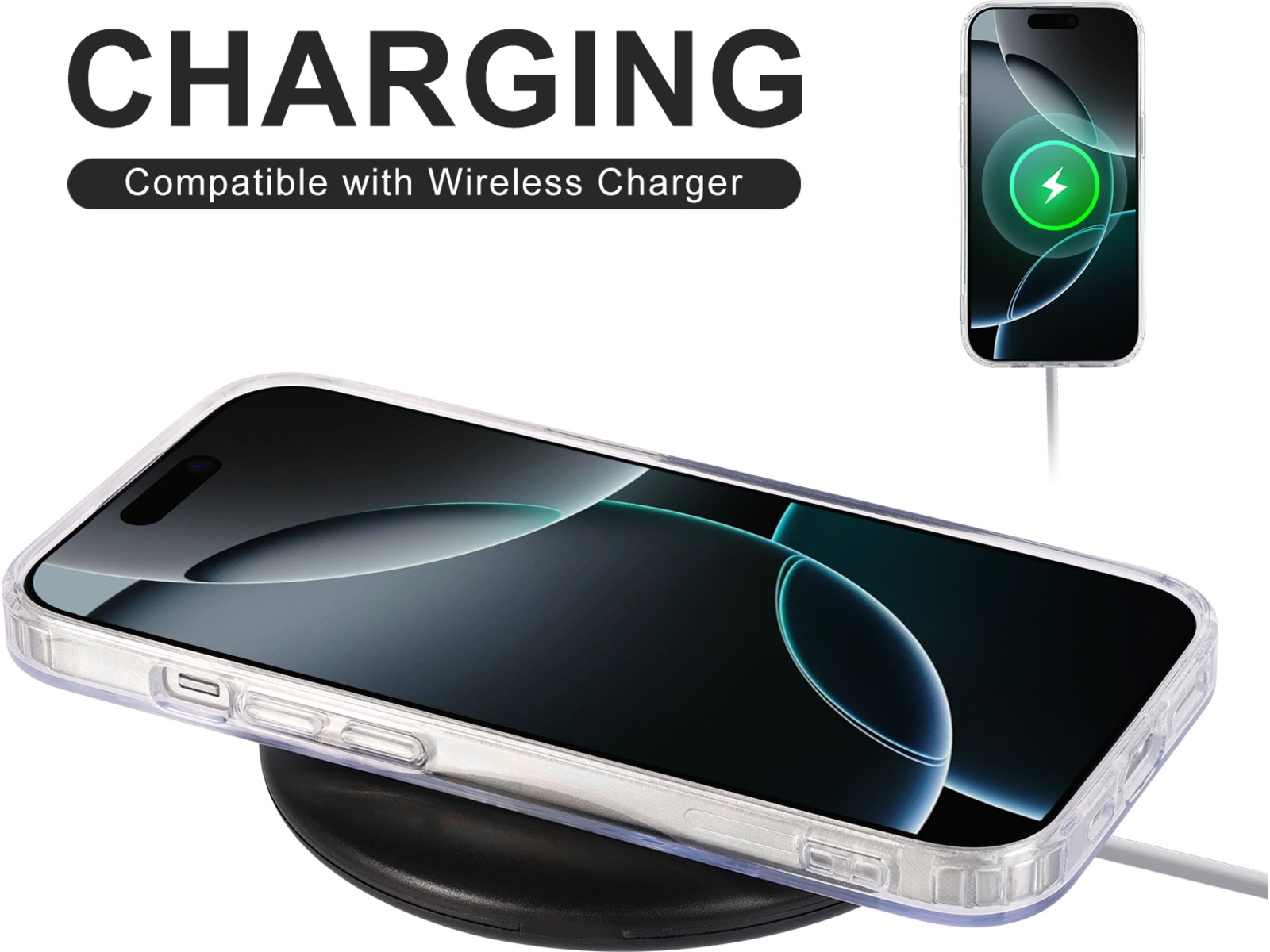 iiglo iPhone 16 Pro Magnetic Silikone cover (gennemsigtig) Mobilcover