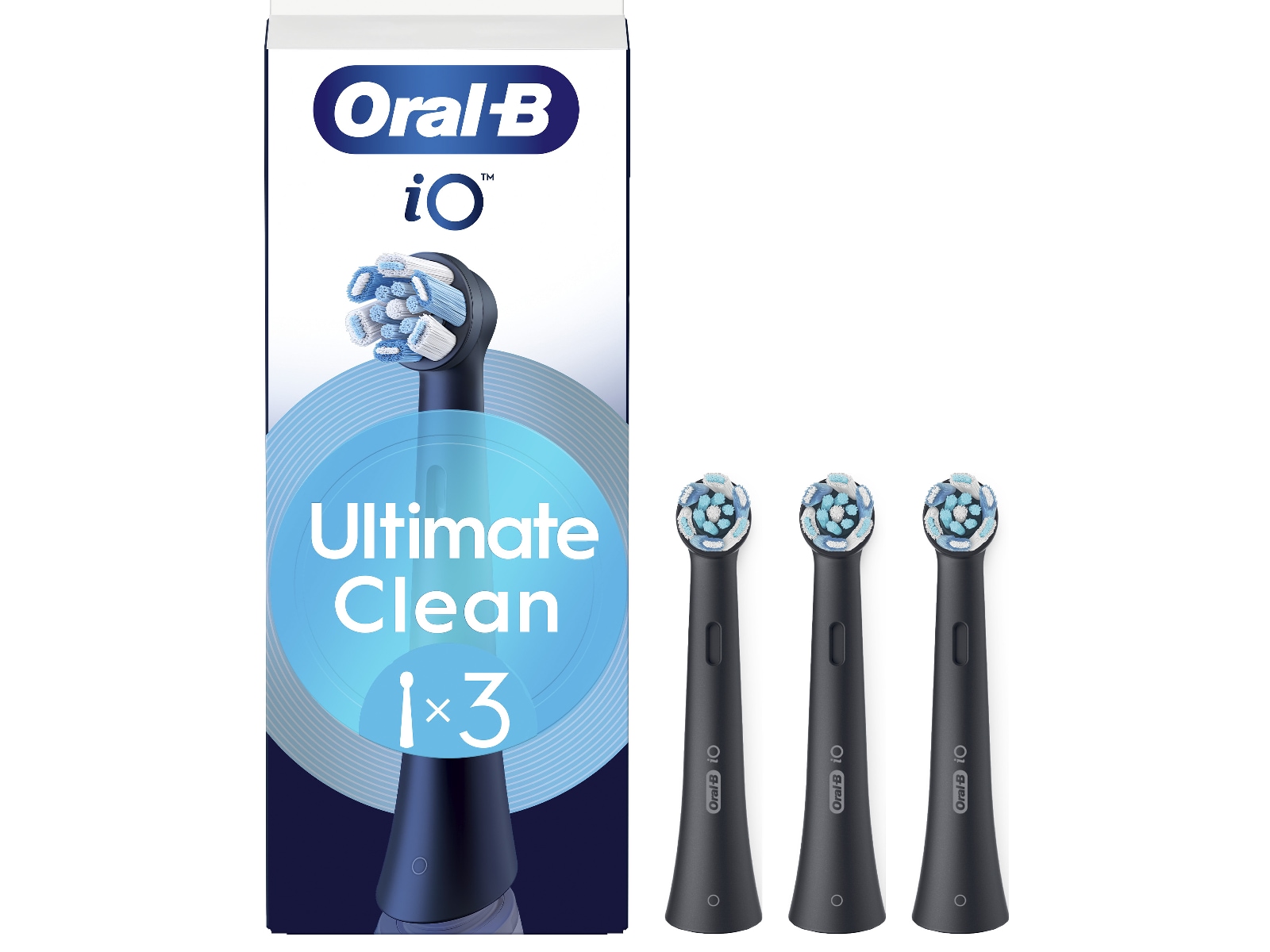 Oral-B iO Ultimate Clean børstehoveder 3 stk. (sort) Tandbørstehoveder