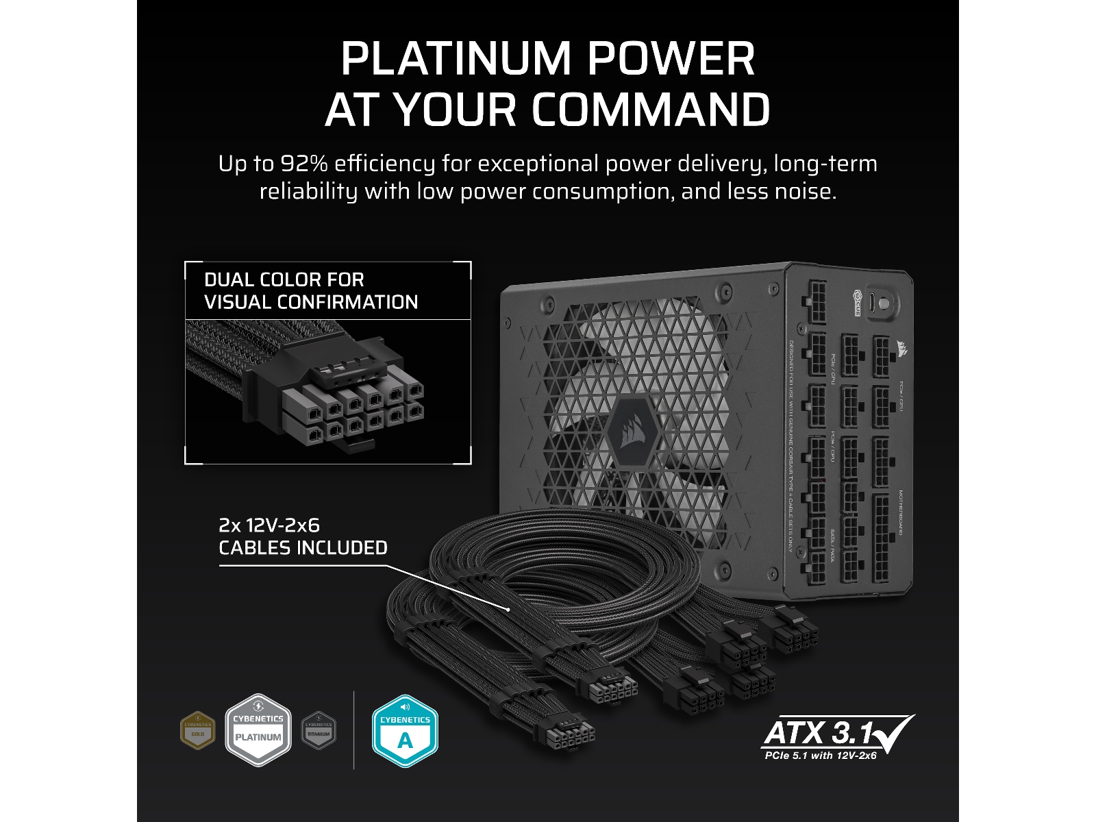 Corsair HXi Series HX1200i PSU (sort) Strømforsyninger