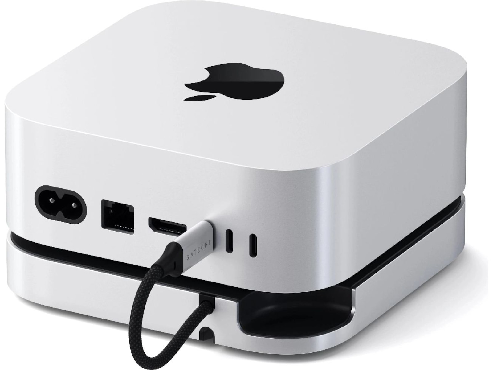 Satechi Mac Mini M4 Stand & Hub (sølv) Dockingstation og USB-hub