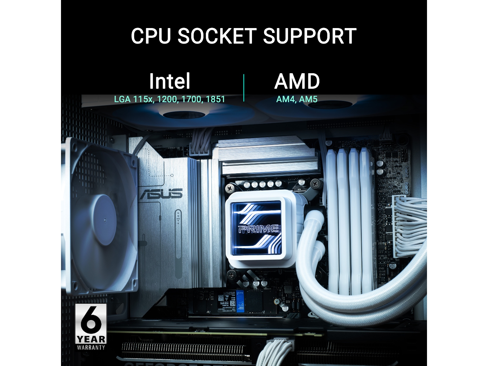 Asus Prime LC 360 ARGB Køler (hvid) CPU - Vandkøling