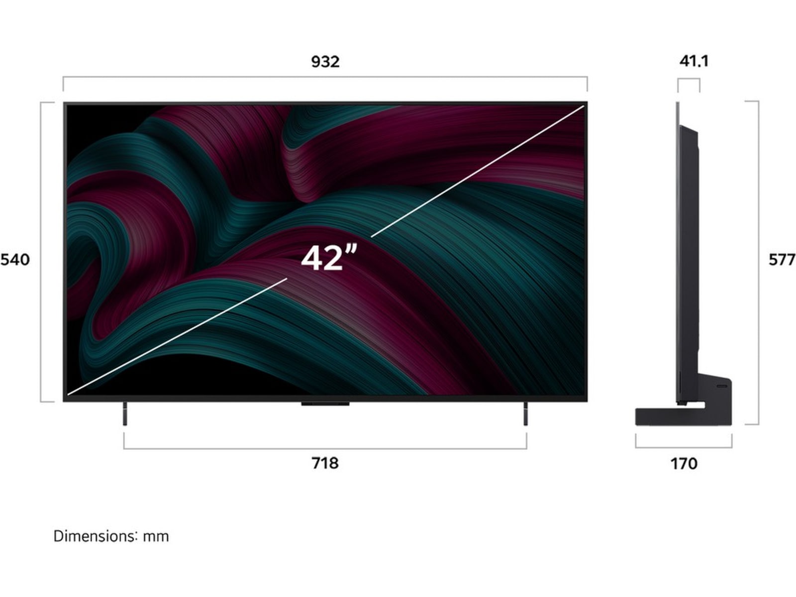 LG 42" C5 AI 4K OLED Smart TV (2025) 20 - 49 tommer TV