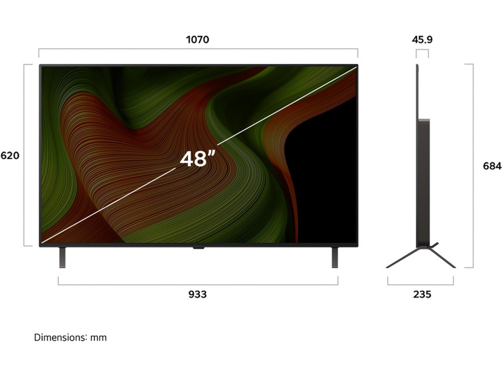 LG 48" B5 AI 4K OLED Smart TV (2025) 20 - 49 tommer TV